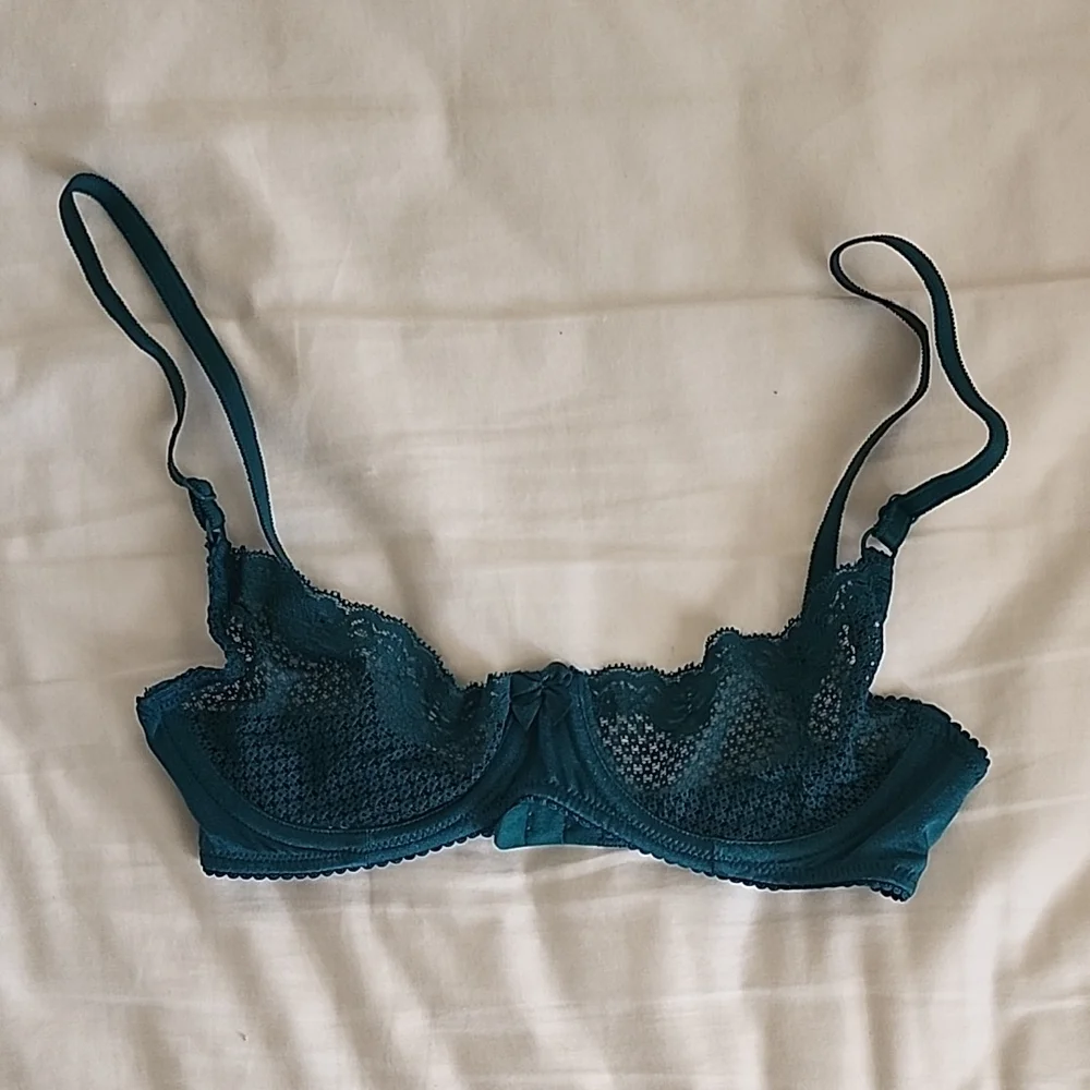 NWOT 32C Timpa Duet Teal Lace Bra - Picture 2 of 5